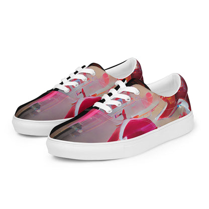 Half Black Half Báijiǔ - Womens Lace-Up Canvas Shoes