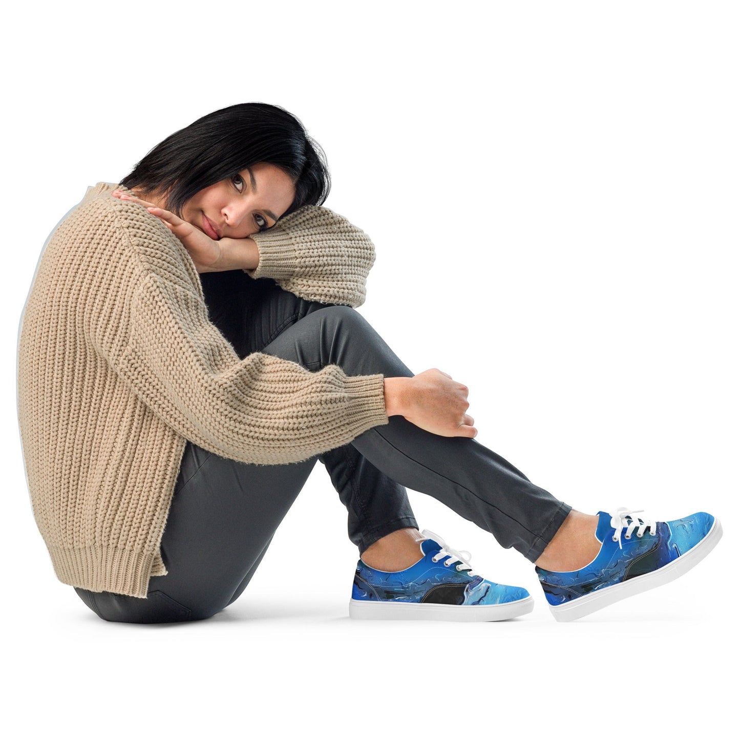 A Drop In The Ocean - Womens Lace-Up Canvas Shoes