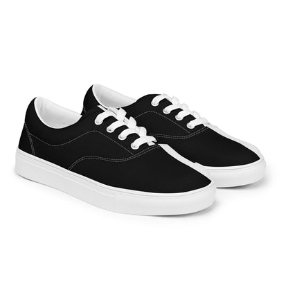 Half Black Half White - Womens Lace-Up Canvas Shoes