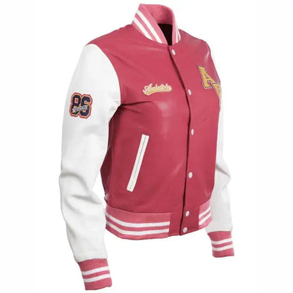 Women’s Leather Varsity Bomber Jacket