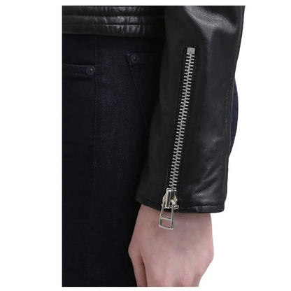 Women’s Slim Fit Black Leather Jacket – Innovative Design