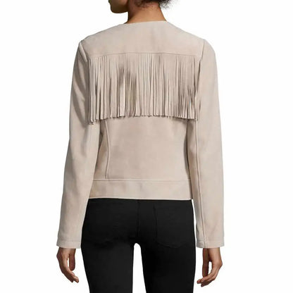 Women’s Slim Fit Fringe Leather Jacket