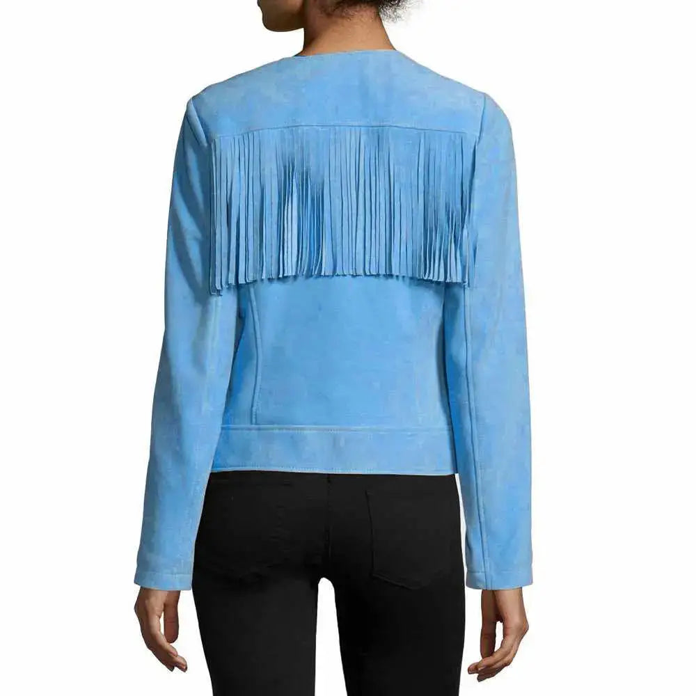 Women’s Slim Fit Fringe Leather Jacket