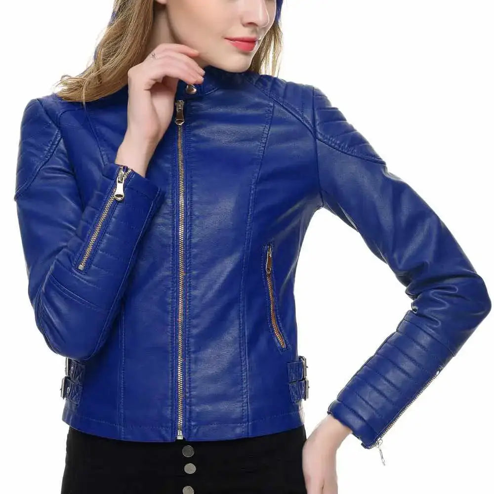 Women’s Slim Fit Motorcycle Leather Jacket