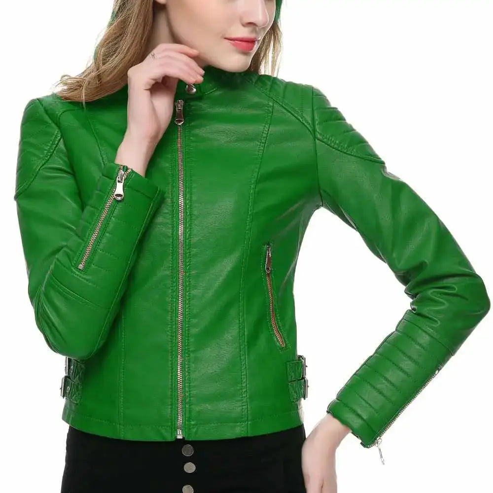 Women’s Slim Fit Motorcycle Leather Jacket