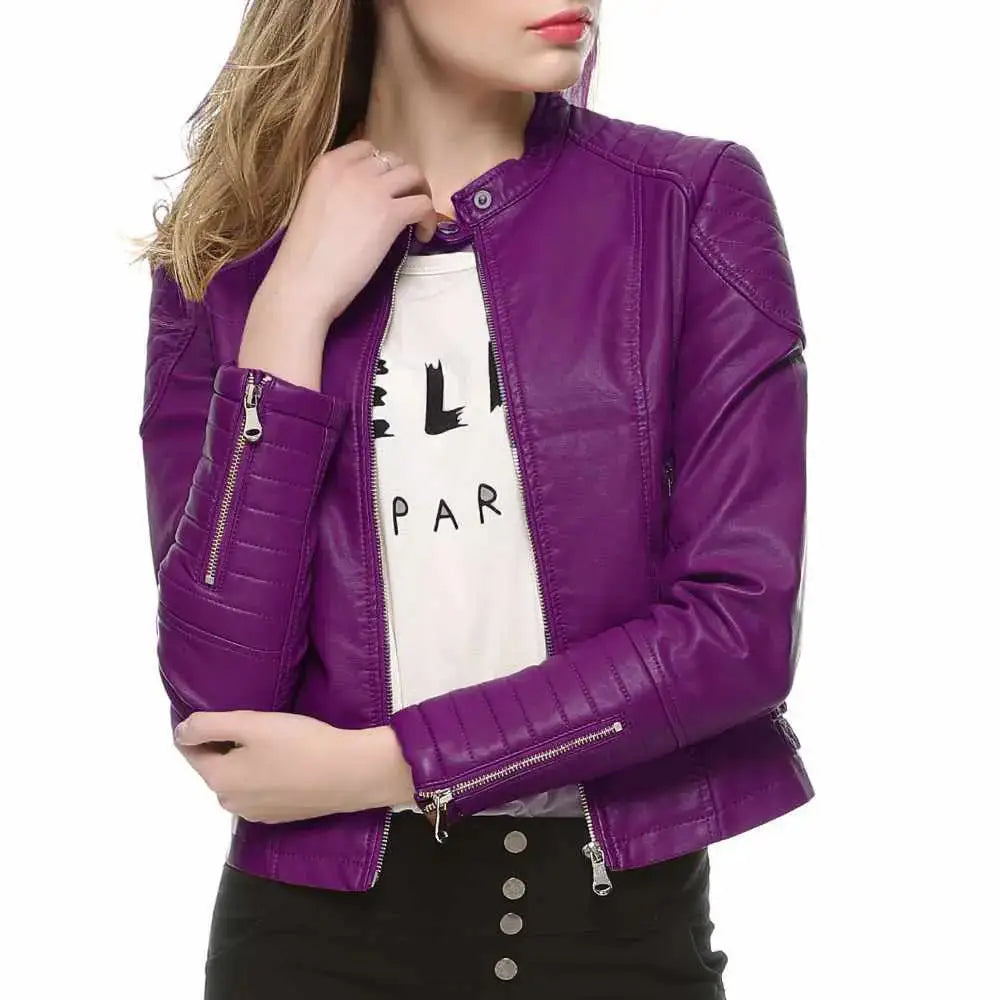 Women’s Slim Fit Motorcycle Leather Jacket