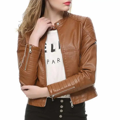 Women’s Slim Fit Motorcycle Leather Jacket