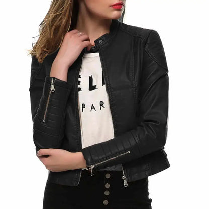 Women’s Slim Fit Motorcycle Leather Jacket