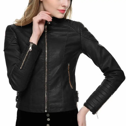 Women’s Slim Fit Motorcycle Leather Jacket