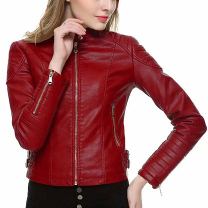 Women’s Slim Fit Motorcycle Leather Jacket