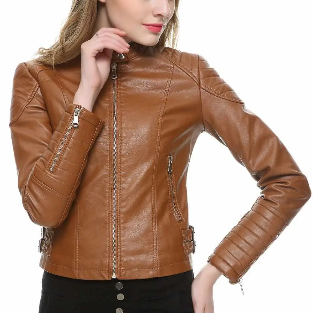 Women’s Slim Fit Motorcycle Leather Jacket