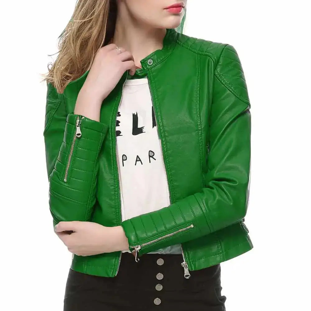 Women’s Slim Fit Motorcycle Leather Jacket