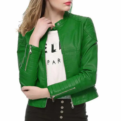 Women’s Slim Fit Motorcycle Leather Jacket