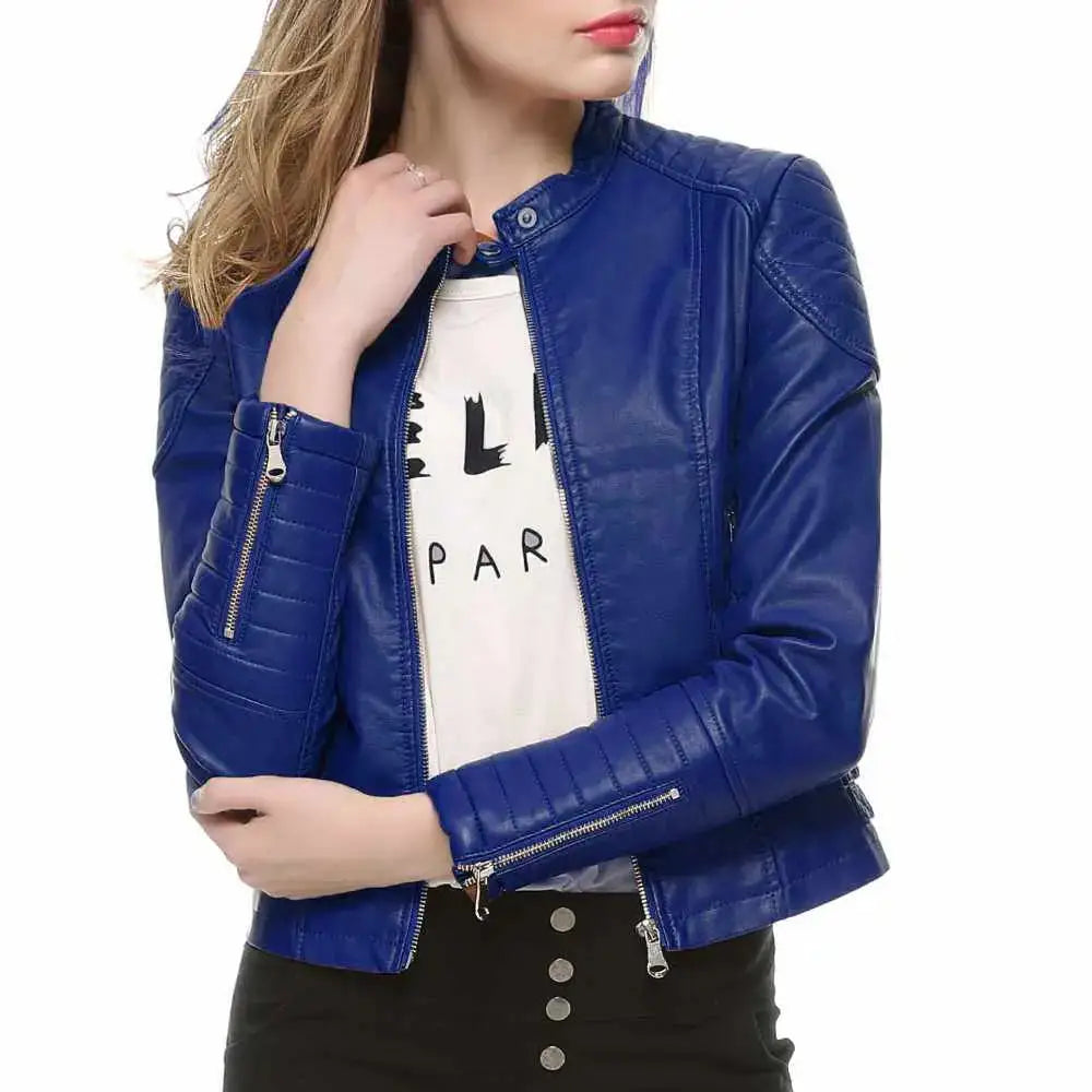 Women’s Slim Fit Motorcycle Leather Jacket