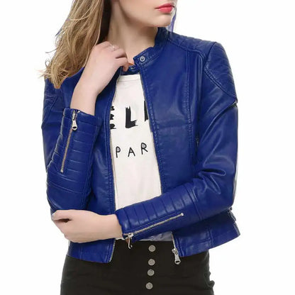 Women’s Slim Fit Motorcycle Leather Jacket
