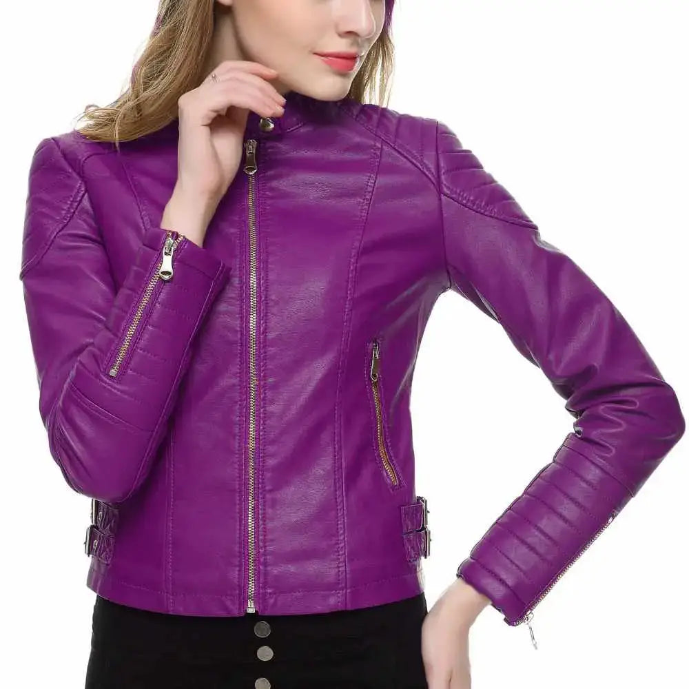 Women’s Slim Fit Motorcycle Leather Jacket