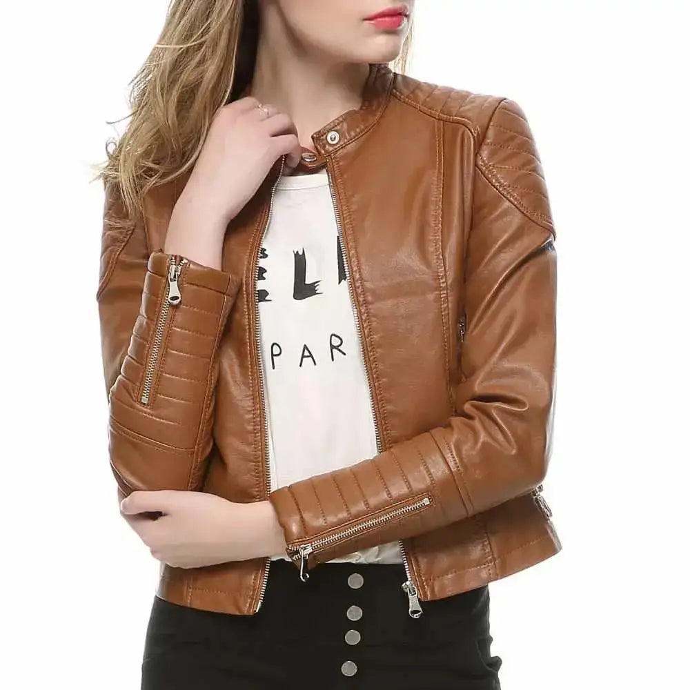Women’s Slim Fit Motorcycle Leather Jacket
