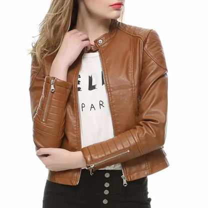 Women’s Slim Fit Motorcycle Leather Jacket