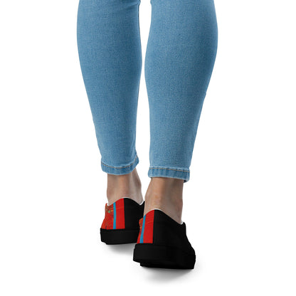 Half Black Half Hónghǎi - Womens Slip-On Canvas Shoes