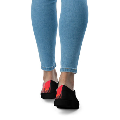 Half Black Half Báijiǔ - Womens Slip-On Canvas Shoes
