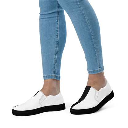 Half Black Half White - Womens Slip-On Canvas Shoes