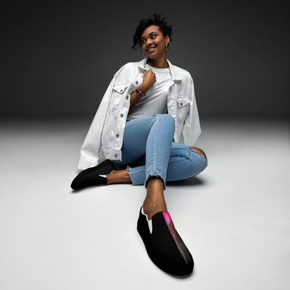 Half Black Half Báijiǔ - Womens Slip-On Canvas Shoes