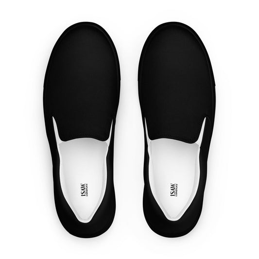 iSAW Womens Black Slip-On Canvas Shoes
