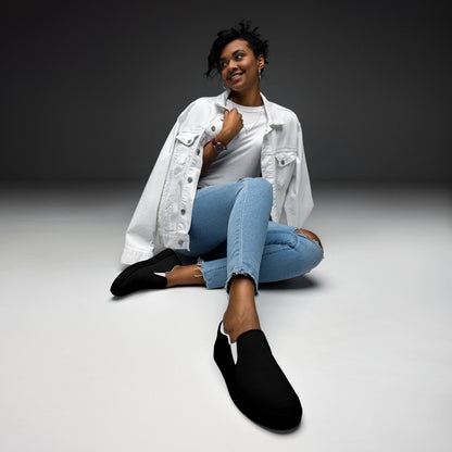 iSAW Womens Black Slip-On Canvas Shoes