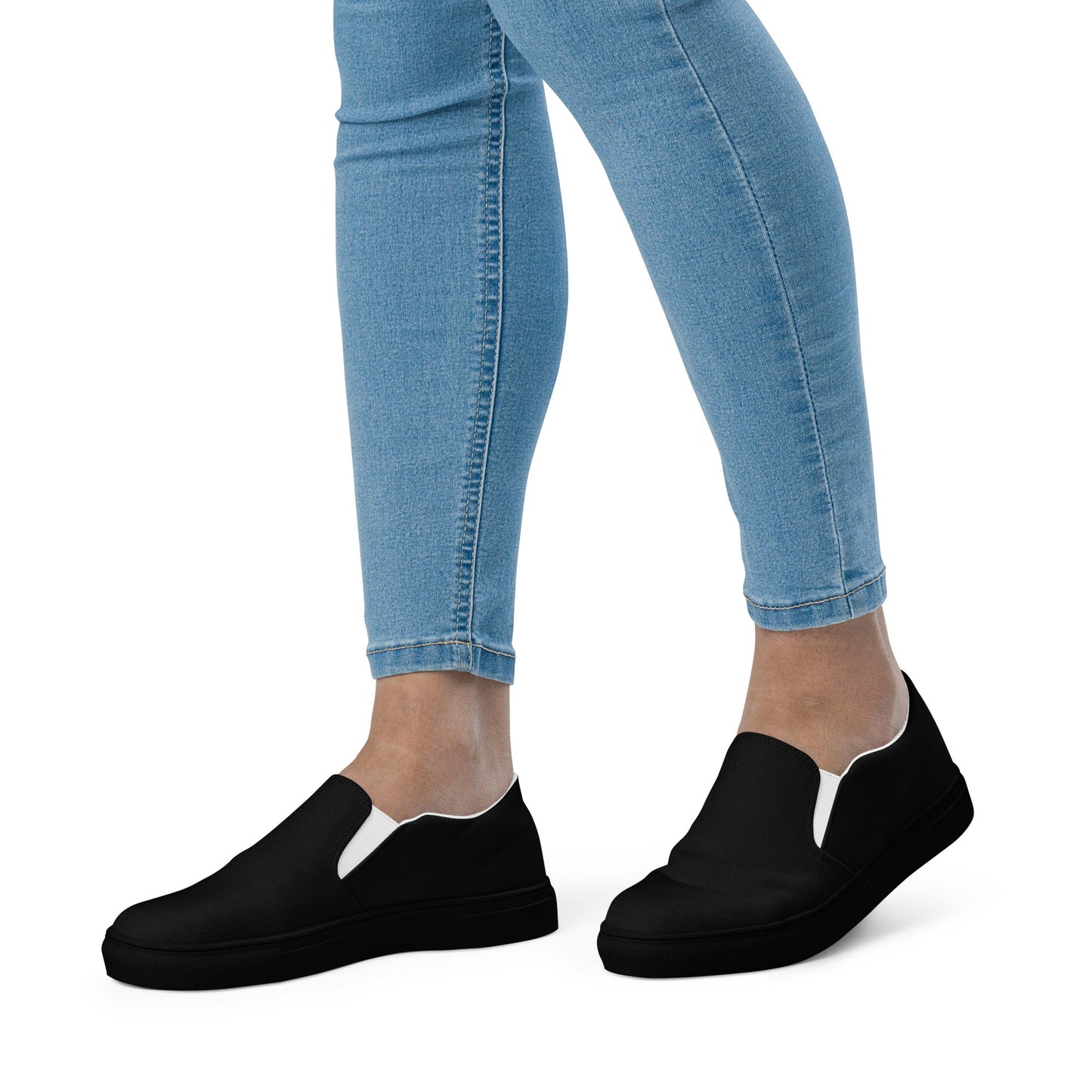 iSAW Womens Black Slip-On Canvas Shoes