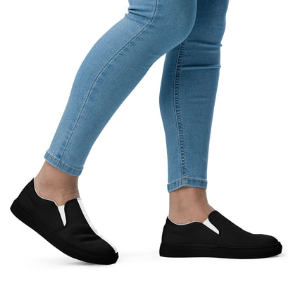 Half Black Half White - Womens Slip-On Canvas Shoes