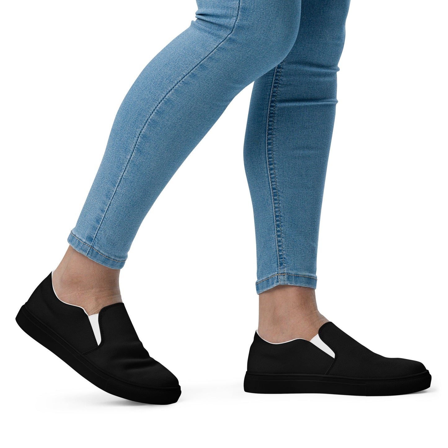 iSAW Womens Black Slip-On Canvas Shoes
