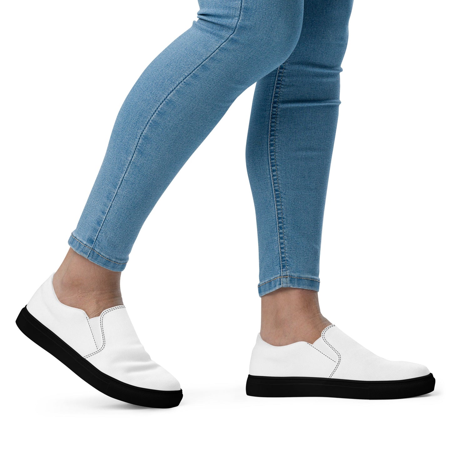 iSAW Womens White Slip-On Canvas Shoes