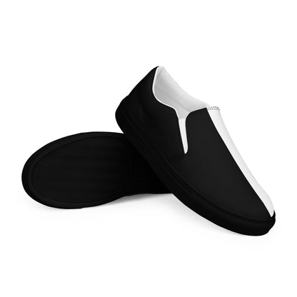 Half Black Half White - Womens Slip-On Canvas Shoes