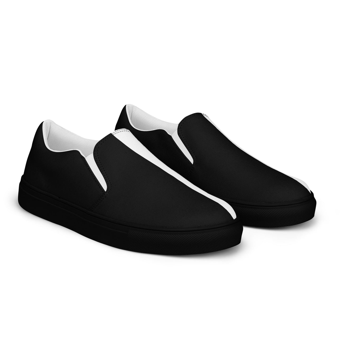 Half Black Half White - Womens Slip-On Canvas Shoes