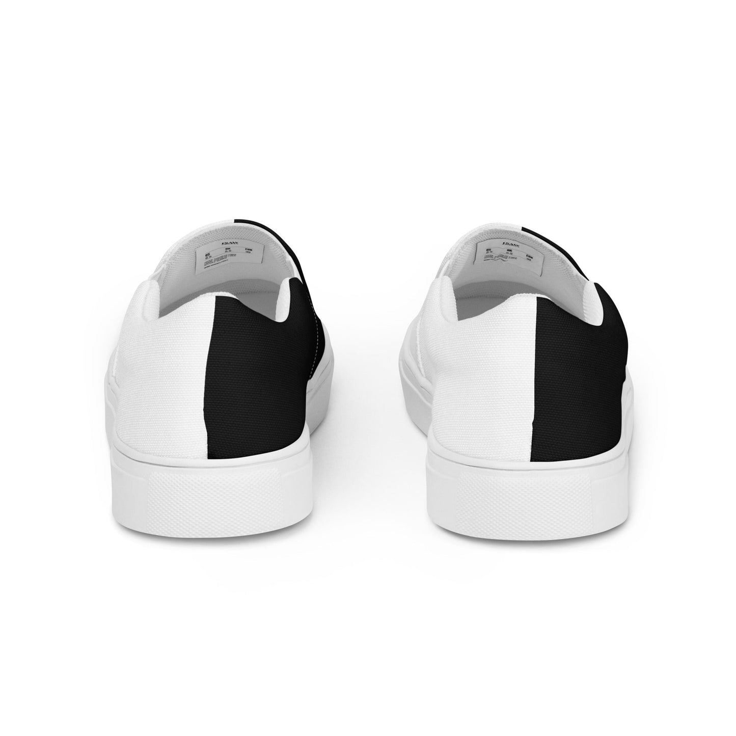 Half Black Half White - Womens Slip-On Canvas Shoes