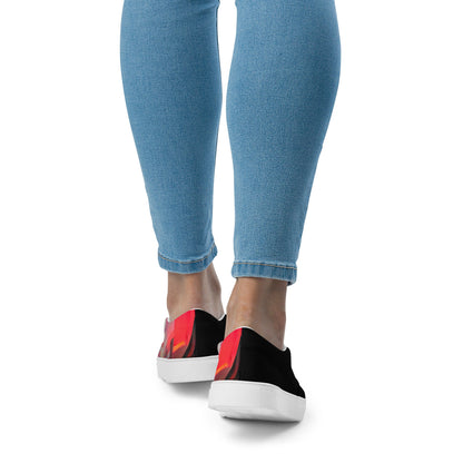 Half Black Half Báijiǔ - Womens Slip-On Canvas Shoes