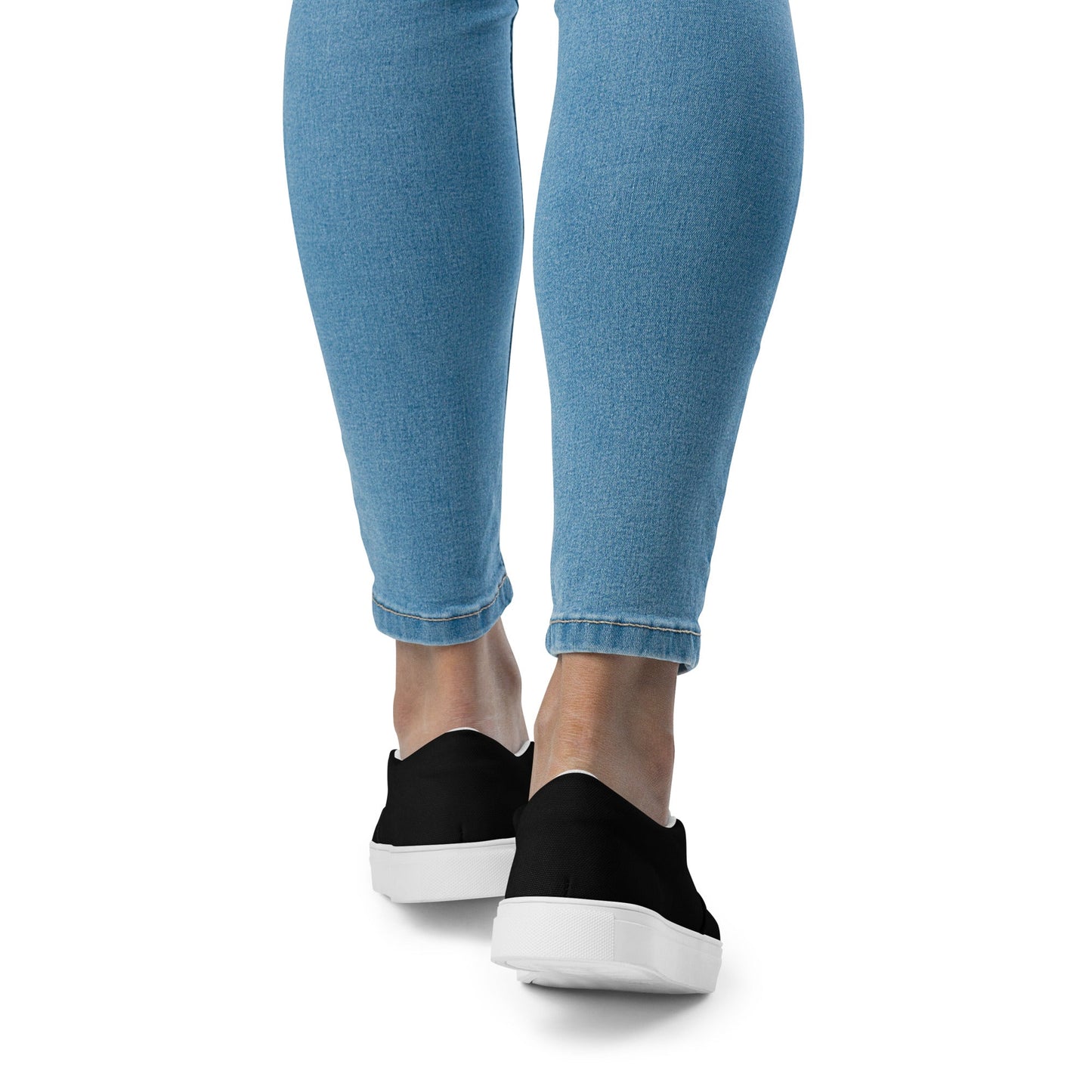 iSAW Womens Black Slip-On Canvas Shoes