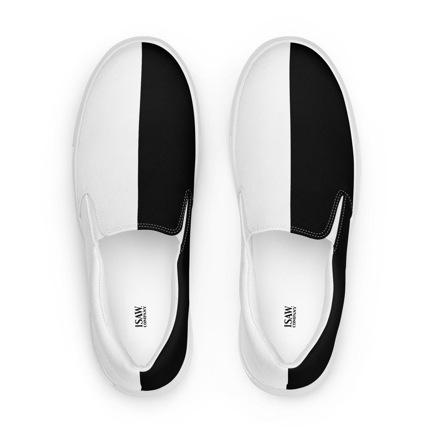 Half Black Half White - Womens Slip-On Canvas Shoes