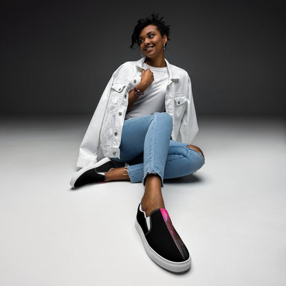 Half Black Half Báijiǔ - Womens Slip-On Canvas Shoes
