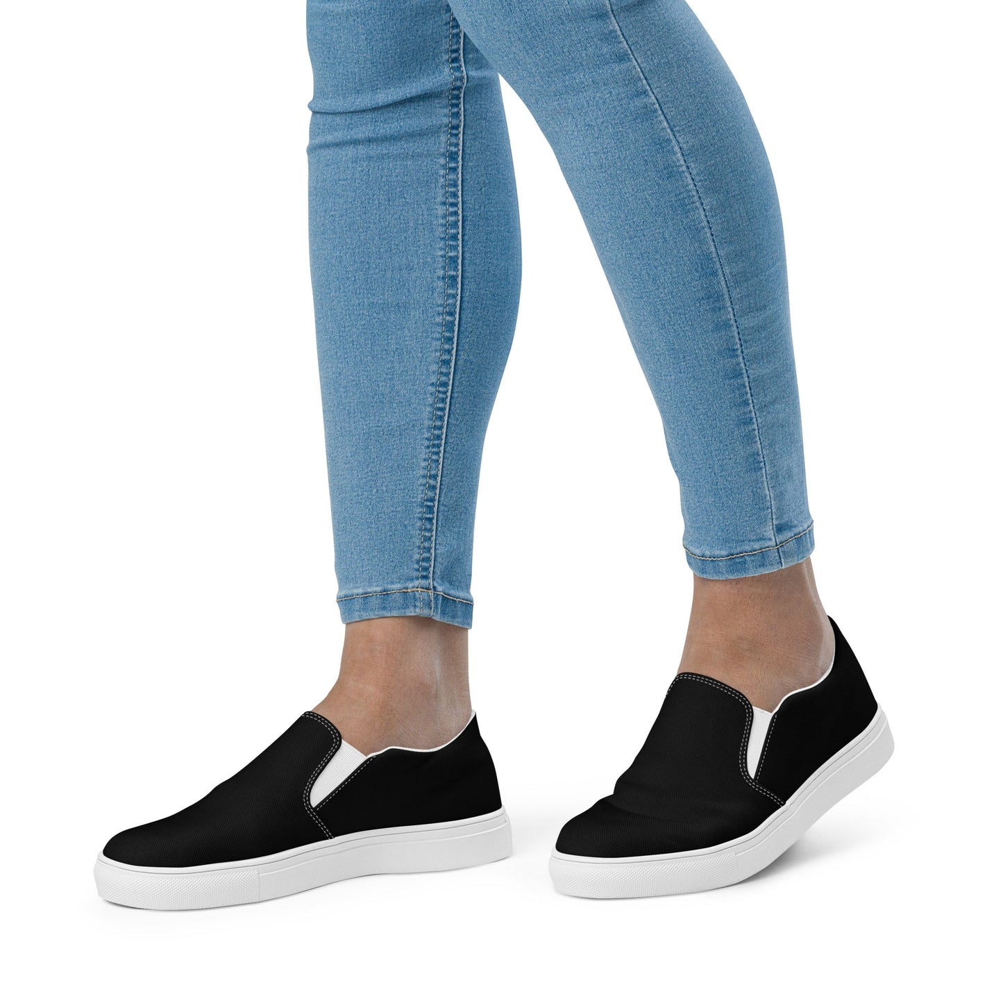 iSAW Womens Black Slip-On Canvas Shoes