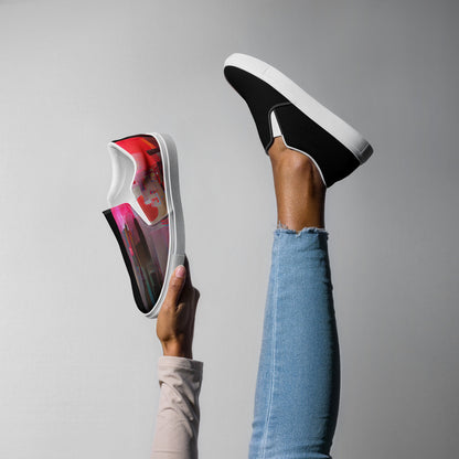 Half Black Half Báijiǔ - Womens Slip-On Canvas Shoes