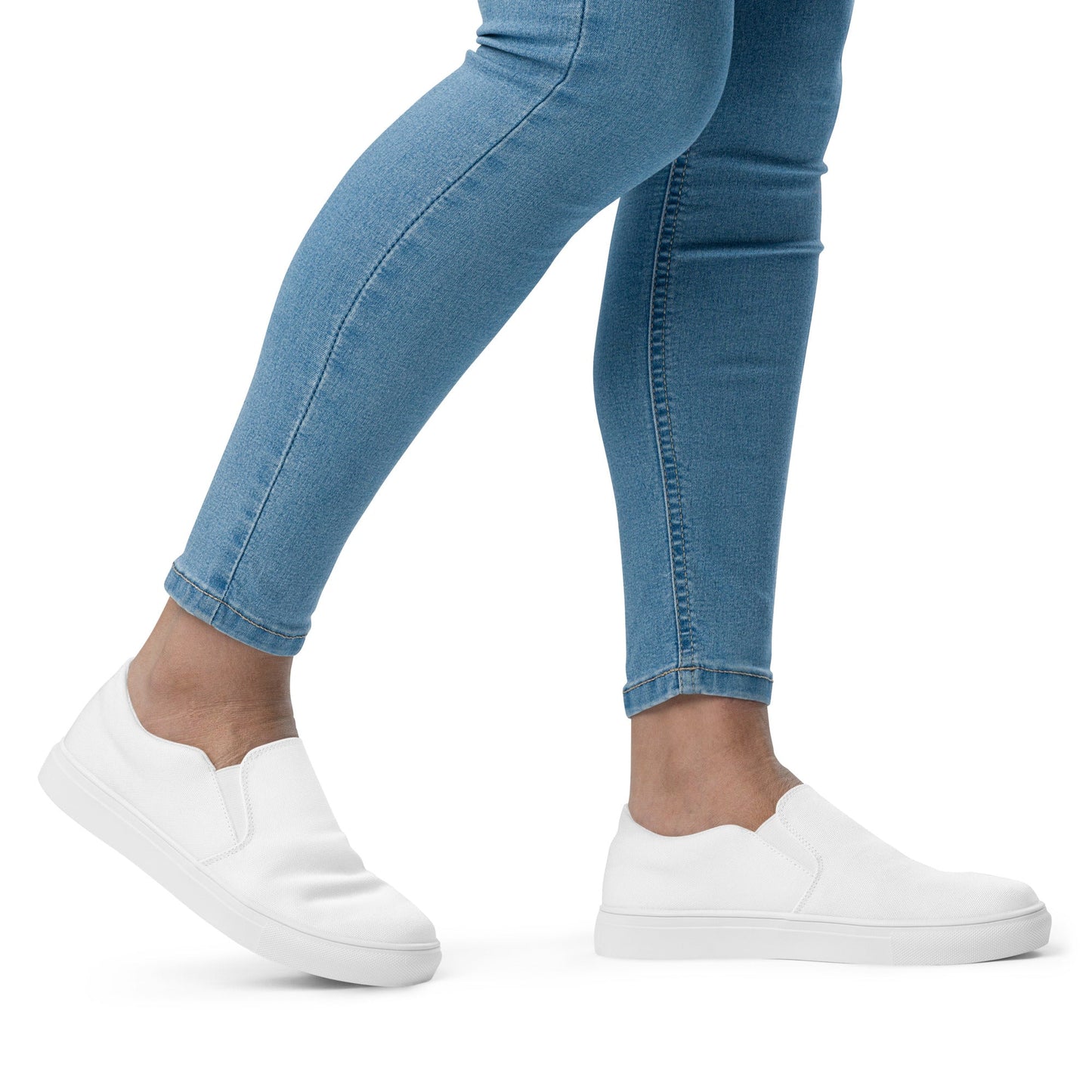 iSAW Womens White Slip-On Canvas Shoes