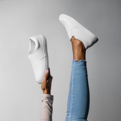 iSAW Womens White Slip-On Canvas Shoes