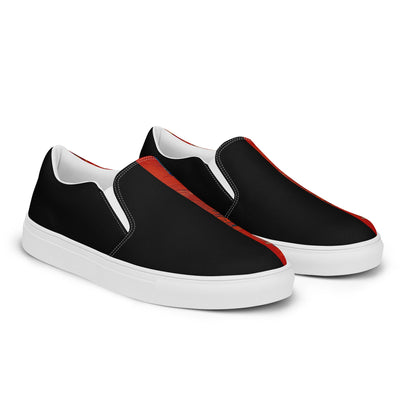 Half Black Half Hónghǎi - Womens Slip-On Canvas Shoes