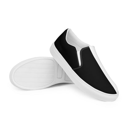 Half Black Half White - Womens Slip-On Canvas Shoes