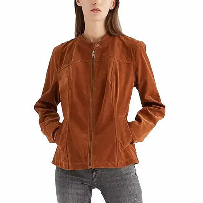 Women’s Suede Biker Jacket