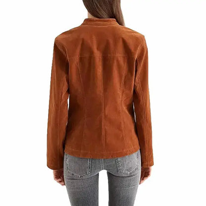 Women’s Suede Biker Jacket