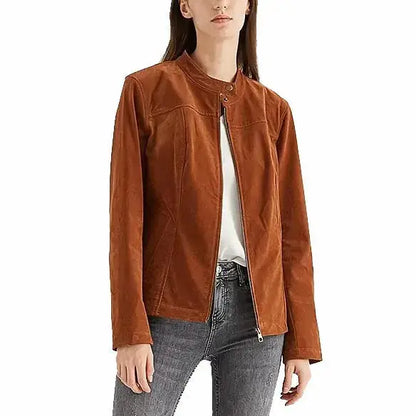 Women’s Suede Biker Jacket