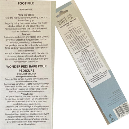 Wonder Pedi German-Made Double-Sided Foot File | Stainless Steel Pedicure Tool