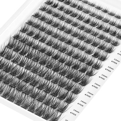 WONSIS Self Adhesive Eyelashes – 156-Cluster Mix, No Glue Needed, Invisible 2-Strip Tape